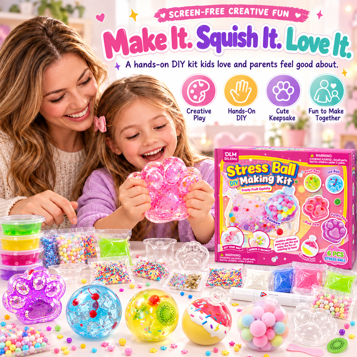 🎨 DIY Squishy Making Kit – Make Your Own Cute Stress Balls & Shapes